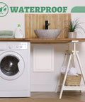 No Drama Peel And Stick Drywall Access Panel 5 x 7 Inch Heavy Duty Plastic Plumbing Hole Cover White under a countertop.