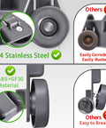 No Sweat Lower Dishwasher Rack Wheels Compatible With KitchenAid W10195416 W10195416V, showing 304 stainless steel design and ABS material.