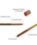 12 Pack 1/4 20 X 3 Inch Hanger Bolts For Furniture, Double Ended Wood Dowel Screws, Self Tapping, Carbon Steel, Galvanized Finish