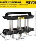 Three Station Edge Roller Bender for Sheet Metal Fabrication with black and silver finish, showing size specifications.