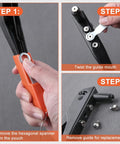 Step-by-step guide to change nozzles on Beast Mode Heavy Duty 4-In-1 Rivet Gun Kit With 100 Rivets for various materials.