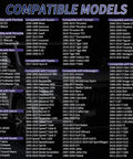 Image displaying compatible car models list for Magnetic M14 X 1.5 Oil Drain Plug Kit With Stainless Steel Pan Bolt And 2 Gaskets.