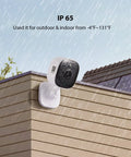 Outdoor And Indoor Security Camera With Spotlight And 1080P WiFi Surveillance Color Night Vision AI mounted on house corner in rain