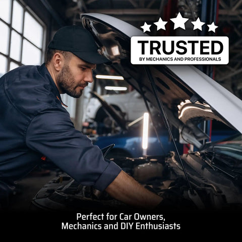Mechanic using Head Gasket Leak Tester Kit With Universal Radiator Adapter, Over 100 Tests, All In One Combustion Leak Detector