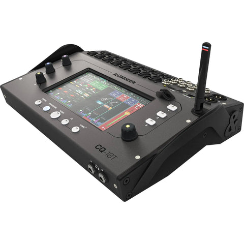 CQ-18T 16 Channel Digital Mixer Bundle With 19 Inch Rack Kit And 7 Inch Touchscreen angled view