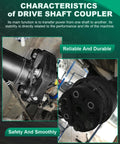 Ford Transit Driveshaft Coupler Flex Joint Replacement Drop In Drive Shaft Coupling For 2015 2017 Vans shown in use, focus on bolts.