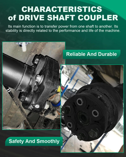 Ford Transit Driveshaft Coupler Flex Joint Replacement Drop In Drive Shaft Coupling For 2015 2017 Vans shown in use, focus on bolts.