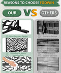 Comparison chart showing benefits of Metal Outdoor Privacy Screen Set Of 2 Freestanding Privacy Fence Panels over others.