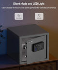 Smart Gun Safe For Multiple Pistols With Automatic Lock LCD Display And Voice Guide in silent mode with LED light feature