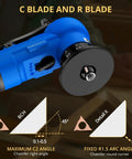 Dual Blade Pneumatic Chamfering Tool For Metal And Wood With 30,000 RPM 45 Degree Chamfer 10 C Angle And 10 R Angle Blades