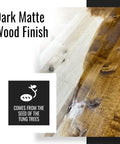Dark matte wood finish comparison showing sealed surface and unfinished wood, using Straight Up Pure Dark Tung Oil For Wood Finishing Food Grade Water Resistant Coating Butcher Blocks Cutting Boards Outdoor Furniture Countertops One Gallon Smooth Matte Finish.