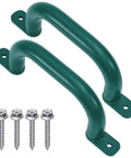 Rock Solid 10 Inch Green Playground Safety Grab Bar Set Of 2 For Indoor And Outdoor Use Heavy Duty Steel Handles With Welded Mounts