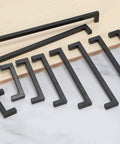 Matte Black Stainless Steel Cabinet Pulls 5 Inch Hole Centers 128mm Square Drawer Handles 10 Pack 140mm Total Length