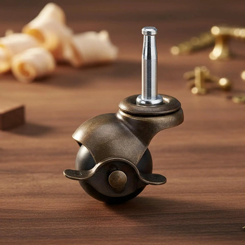 Heavy Duty 1.5 Inch Ball Casters With Secure Lock Brake Furniture Movers Set Of 4 Smooth Polyurethane Rollers for easy sofa movement.