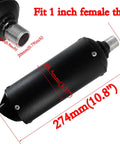Beefed Up Performance Exhaust Muffler Silencer For Predator 212 196cc GX160 420cc Mini Bike Engines Black, measures 10.8 inches