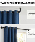 Industrial Black Curtain Rods 18 To 88 Inch Adjustable Length 1 Inch Diameter Pipe For Wall Or Ceiling Mount