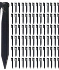 Heavy Duty Boundary Wire Pegs, durable ABS cable stakes arranged in rows for yard setup and easy installation.