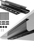 Under Desk Cable Management Tray Kit 26 Piece With Ventilated Hexagonal Design Includes Cable Clips Wire Ties Cord Holder And Screws
