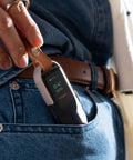 Digital Tape Measure With Laser Rechargeable Smart Measuring Tool For Flat Curved And Odd Shapes Bluetooth App Connectivity Pocket Size Dope Gadget For DIY Fans And Pros Perfect Fathers Day Gift For Dad Men Husbands in denim pocket