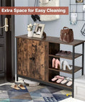 Heavy Duty Two Door Industrial Kitchen Storage Cabinet Featuring Slick Magnetic Closures Rock Solid Steel Frame And Next Level Adjustable Shelves Vintage Sideboard For Home Or Office with shoes and decor on top