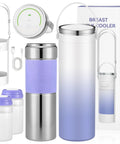 Reliable Portable Breath Milk Cooler Tote With Hella Tough Chiller Cores And Smooth Leak Resistant Closure For Nursing Moms On Commutes Or Easy Road Trips with bottles and accessories.
