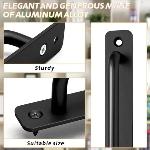 Heavy Duty Black Barn Door Handles 4 Pack BossLevel Cabinet Pulls StraightUp with sturdy aluminum alloy and mounting screws.