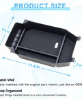 Center Console Organizer for 2023-2026 Honda Accord 11th Gen Durable ABS Plastic Armrest Tray size details.