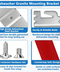 Granite Countertop Dishwasher Mounting Kit Two Sets With Granite Grabbers And Screws For Under Counter Install diagram