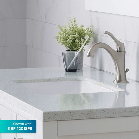Elavo 21 Inch Rectangular Undermount White Porcelain Bathroom Sink With Overflow in modern vanity setup with faucet