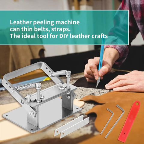 Pro Grade Leather Skiver And Cutter Kit With Skiving Machine Peeler Wide Mouth Knife Leather Carving Knife 10 Replaceable Blades