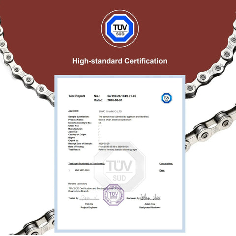 Heavy Duty E Bike Chain Kit For 6 7 8 Speed With 136 Links Built Tough High Tensile Strength Anti Break Anti Corrosion And Anti Rust Drive Chain Includes Chain Pliers With Hooks Chain Remover And Two Pairs Quick Release Buckles. TÜV test report