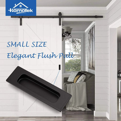 Black matte flush sliding door pull with barn door in living room 2 Pack 120mm Flush Sliding Door Pulls Recessed Finger Pulls For Sliding Barn Bypass Doors Pocket Doors Cabinets And Furniture Rectangular Invisible Pull Black Matte Finish 4.75 Inches