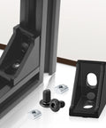 2020 Series Aluminum Extrusion Profile Connector Kit For 20mm Rails showing corner bracket, T-slot nuts, and hex screws