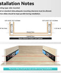 Installation guide for Push To Open Soft Close Drawer Slides Set 1 Pair Two Thirds Full Extension Side Mount, side-mounted drawer placement.