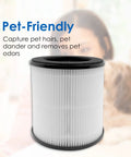 Two Pack 3 In 1 H13 True HEPA Replacement Filters for Air Purifier with Pre Filter Main Filter and Activated Carbon, Pet-Friendly