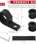 2 Pack Aluminum Light Bar Mounts For Motorcycles And ATVs Fits 0.75 Inch 1 Inch And 1.25 Inch Bars with measurements shown