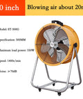 Heavy Duty 20 Inch Industrial Drum Fan With Wheeled Cart And Adjustable Tilt to cool large spaces, featuring steel housing and powerful airflow.