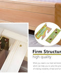 Heavy Duty Bed Rail Brackets Set Of Four Gold Anti Rust Steel Frame Hardware With Screws For Quick Non Mortise Install Top Shelf Load Bearing Design close-up view of mounting brackets on wooden bed frame