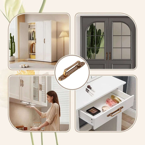 European Style Antique Door Handle Zinc Alloy Barn Door Pull For Cabinets Wardrobes Drawers And Cupboards Retro Vibe Hardware