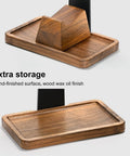Walnut Wood Headset Stand With Built In Controller Holder And Storage Base For Your Desk, hand-finished wood wax oil finish
