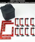 Four Pack 90 Degree Corner Clamps For Woodworking, 4.5 X 4.5 Inch Aluminum Alloy Right Angle Positioning Squares with tool kit