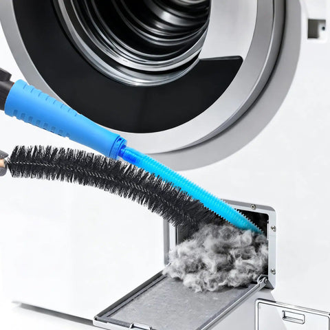 All In One Dryer Vent Cleaning Kit For Most Vacuums With Extendable Hose Long Reach Brush cleaning dryer lint filter.