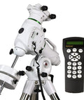 German Equatorial Telescope Mount With Fully Computerized GoTo, Belt Driven Stepper Motors, and hand controller visible.