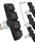 V-Brake Pads 55mm Set for Bikes, 2 Pairs Universal Brake Shoes Black with hex wrench, Durable Rubber Blocks, No Noise No Skid