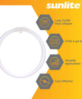 T9 Round Fluorescent Circline Lamp 32W 2100 Lumens Cool White 4100K G10Q 4Pin Base RoHS Compliant Energy Efficient Long Life
