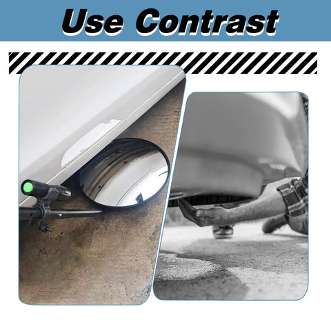 12 Inch LED Lighted Rolling Inspection Mirror with Wheels under vehicle for auto maintenance and security checks