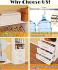 Game Changing Modular Walk In Closet Organizer System With Adjustable Hanging Rods And Deep Storage Drawers Freestanding Wardrobe Rack Fits Tight Spaces Quick Setup White showing top shelf, hanging rods, and drawers.