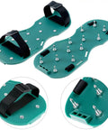 Spiked shoes from Self Leveling Cement Tool Kit With 9 Inch And 20 Inch Spike Rollers, Scraper, And Spiked Shoes For Cement, Mortar And Floor Leveling, Pro Grade Gear For Smooth, Level Surfaces