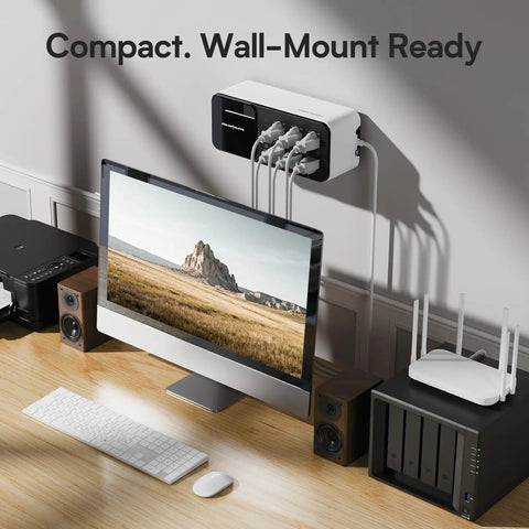 Beefy 600VA LiFePO4 UPS Battery Backup With 6 Outlets And 2 USB Ports Wireless Charging And Surge Protector For Home Office