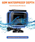 Waterproof Underwater Housing With Red And Magenta Dive Filters For Hero 9 10 11 12 13 Action Cameras 60m Depth Rating